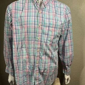 Izod Men's Pastel Plaid Button Down Shirt